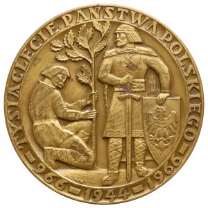 Medal 1000-lecie Państwa Polskiego 1966 - w drewnianym pudełku