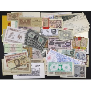 Zestaw banknotów, cegiełek, itp., w tym 2 złote 1940 UNC . (~179szt)