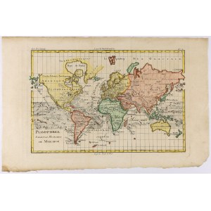 Mapa Świata - połowa XVIII wieku