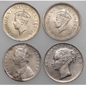 India - British, Rupee 1840-1945 (4pcs)