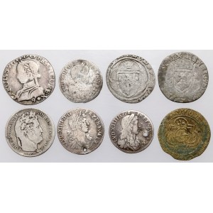 France lot of 8 silver and bronze coins (8pcs)