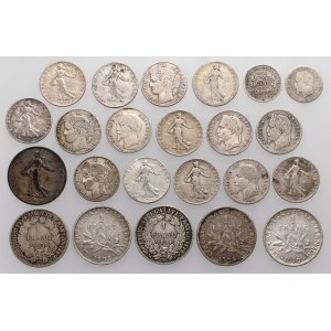 France, set of silver coins (23pcs)