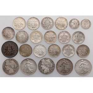 France, set of silver coins (23pcs)