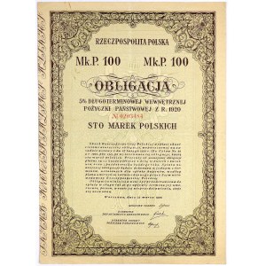 5% Poż. Długoterminowa 1920, Obligacja na 100 mkp