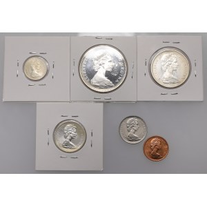 Kanada, zestaw monet 1967 rok - stempel polerowany (6szt)