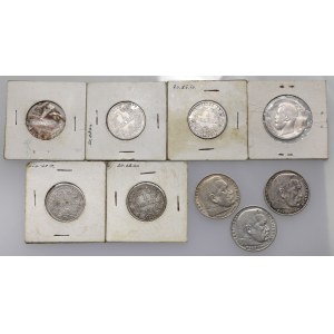 Germany, Silver 1 - 5 mark 1903-1939 + Russia, lot (9pcs)