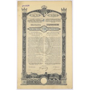 Lwów, Poż. Królestwa Galicyi... 1893 r. Obligacja na 2.000 koron