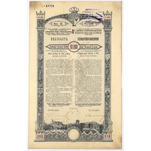 Lwów, Poż. Królestwa Galicyi... 1893 r. Obligacja na 10.000 koron