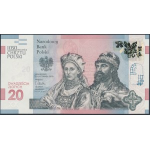 20 złotych 2015 - Chrzest Polski - w folderze z broszurą