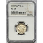 Głowa Kobiety 2 złote 1932 - NGC MS64