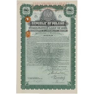 Poż. Stabilizacyjna 1927, Obligacja na 100 Funtów - efektowna