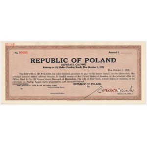 3% Bony Finansowe 1936, Kupon odsetkowy 1938, SPECIMEN - brązowy