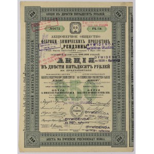 Fabryka Przetworów Chemicznych RĘDZINY, 250 rubli 1900 - rzadka