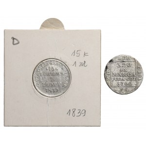 Poniatowski i Zabory, Srebrnik, 1 złoty 1766-1841 (2szt)