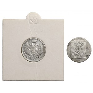 Poniatowski i Zabory, Srebrnik, 1 złoty 1766-1841 (2szt)