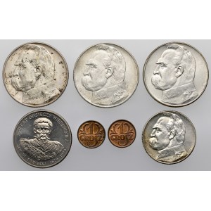 Zestaw ładnych monet - głównie II RP (7szt)
