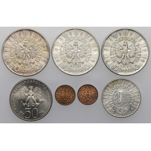 Zestaw ładnych monet - głównie II RP (7szt)