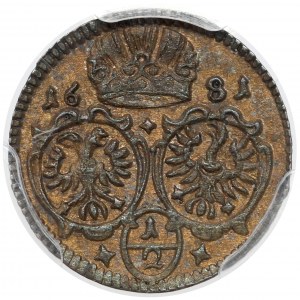 Śląsk, Leopold I, 1/2 krajcara 1681, Opole (jednostronne) - rzadkie