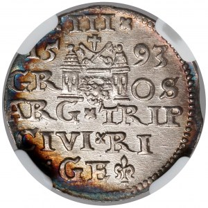 Zygmunt III Waza, Trojak Ryga 1593 - menniczy