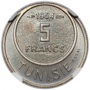 Tunisia, 5 francs 1954 - Essai / Próba