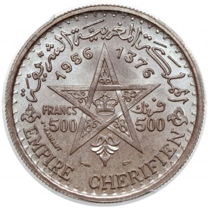 Morocco, Mohammed V, 500 francs 1956