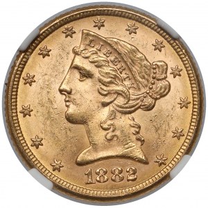 USA, 5 dollars 1882