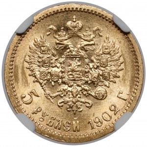 Russia, Nicholas II, 5 rouble 1902 AP, Petersburg