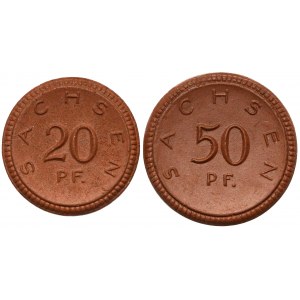 Sachsen, 20 und 50 pfennig 1921 - Porzellan