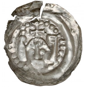 Henryk I Brodaty, Brakteat - głowa z krzyżem, pomiędzy proporcem, a wieżą - rzadkość