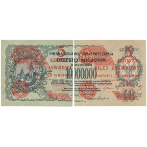 5 groszy 1924 - prawa i lewa połowa (2szt)
