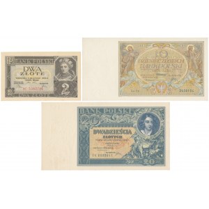 Zestaw ładnych banknotów z lat 1929-36 (3szt)