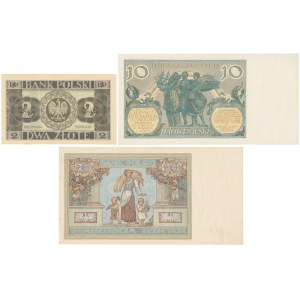 Zestaw ładnych banknotów z lat 1929-36 (3szt)