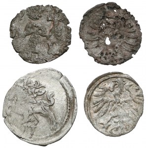 MIX głównie Zygmunt I i II, zestaw od denara do dwudenara (4szt)