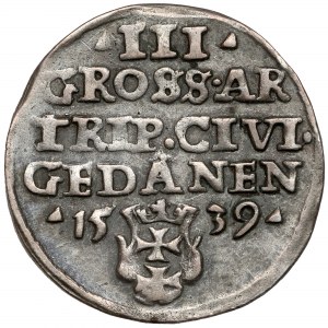 Zygmunt I Stary, Trojak Gdańsk 1539 - •CIVI• - ex. Kałkowski