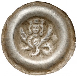 Czechy, Przemysł II Ottokar (1253-1278) Brakteat - Gryf z głową króla w koronie