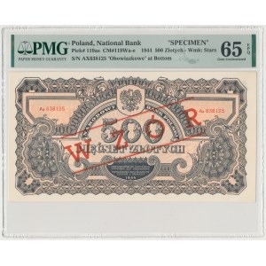 500 złotych 1944 ...owe - Ax z nadrukiem WZÓR