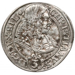 Śląsk, Chrystian wołowski, 3 krajcary 1670 CB, Brzeg