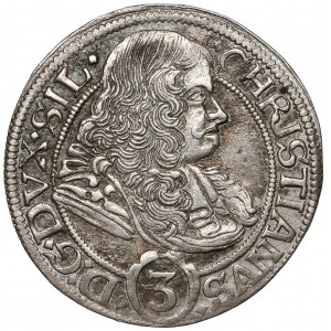 Śląsk, Chrystian wołowski, 3 krajcary 1669 CB, Brzeg