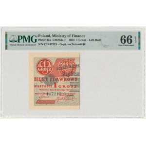 1 grosz 1924 - CT❉ - lewa połowa