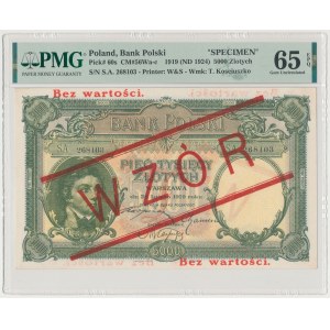 5.000 złotych 1919 - WZÓR - wysoki nadruk