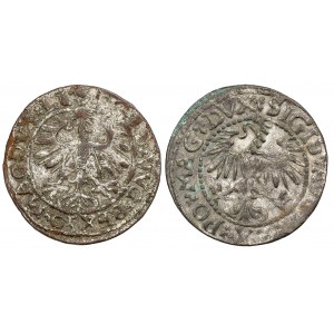 Zygmunt II August, Półgrosz Wilno 1556 i 1650 - FALSYFIKATY z epoki (2szt)