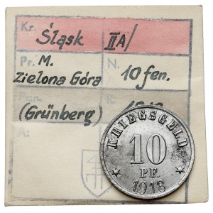 Grünberg (Zielona Góra), 10 fenigów 1918 - ex. Kałkowski