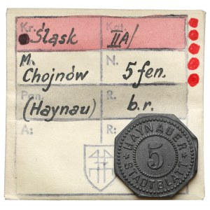 Haynau (Chojnów), 5 fenigów bez daty - ex. Kałkowski