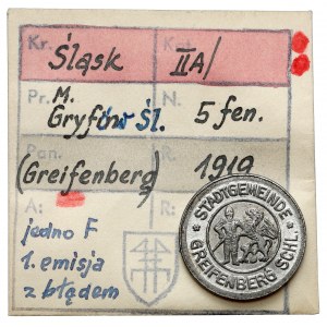 Greiffenberg (Gryfów), 5 fenigów 1919 - Z BŁĘDEM - ex. Kałkowski