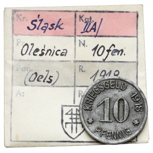 Oels (Oleśnica), 10 fenigów 1918 - ex. Kałkowski