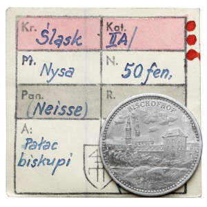 Neisse (Nysa), 50 fenigów 1921 - Pałac biskupi - RZADKI - ex. Kałkowski