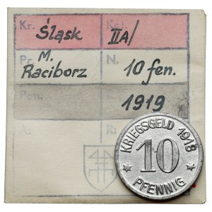 Ratibor (Racibórz), 10 fenigów 1918 - ex. Kałkowski
