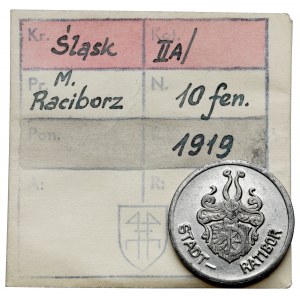 Ratibor (Racibórz), 10 fenigów 1918 - ex. Kałkowski