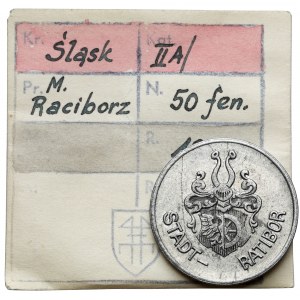 Ratibor (Racibórz), 50 fenigów 1918 - ex. Kałkowski