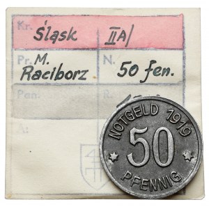 Ratibor (Racibórz), 50 fenigów 1919 - ex. Kałkowski